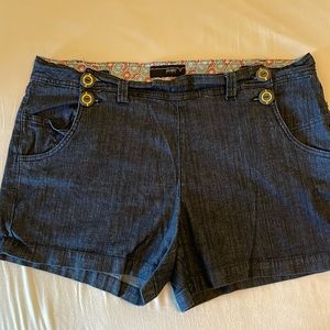 Cute denim shorts plus size 22 gold button details